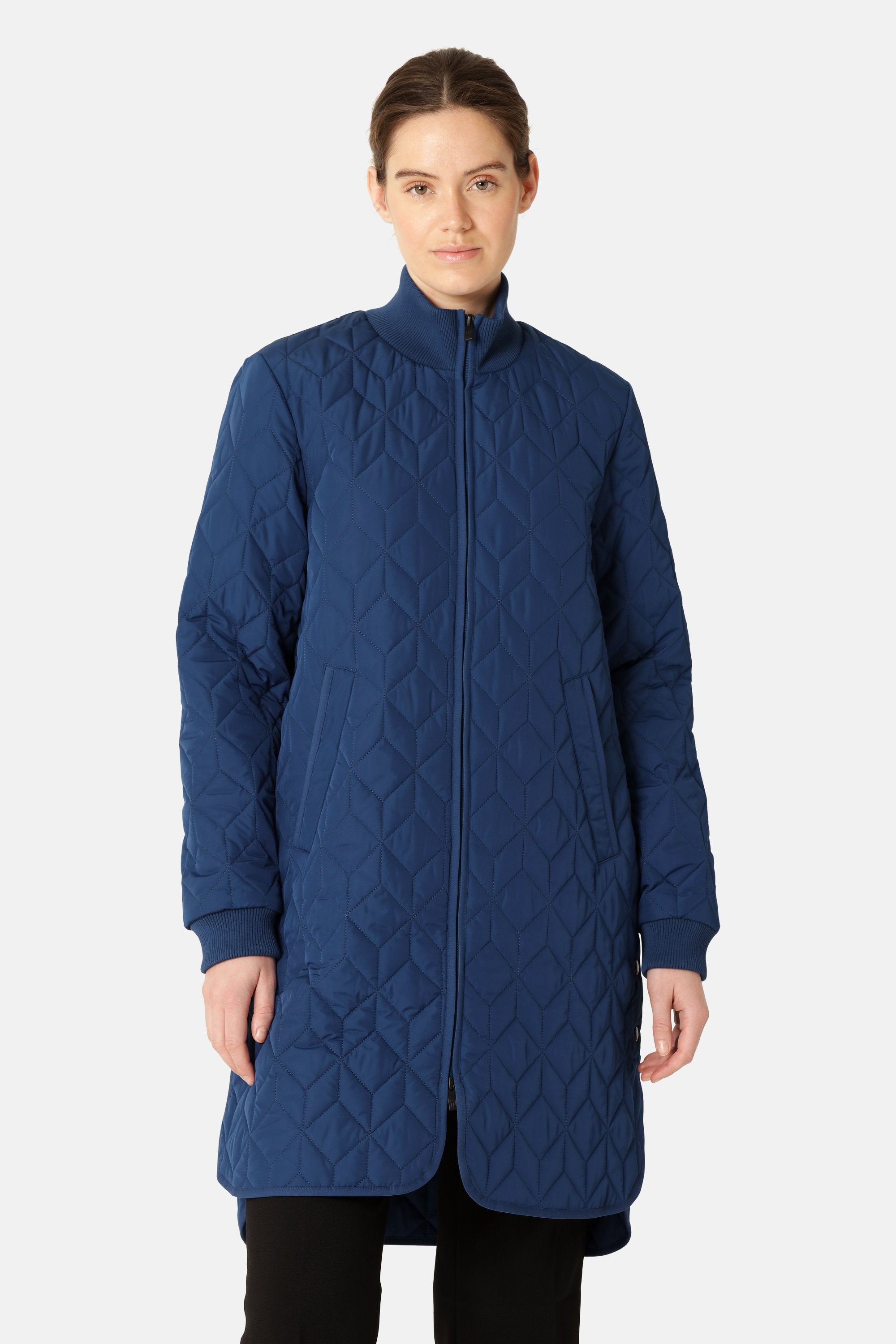 Lang Quiltet Jakke - Estate Blue